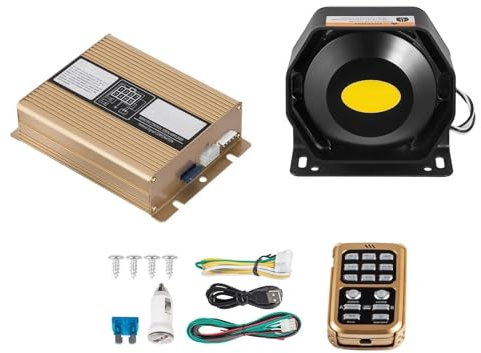 200W 12V Loud Car Warning Alarm Police Fire Siren PA Speaker MIC System For All Specific Vehicles Easy Installation and Wide Compatibility(Suit C)