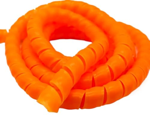 Styire 8mm ID Flexible Spirale Kabel Schutz Hülse Netzwerk Draht Veranstalter Rohr Abdeckung Wicklung Wrap Schutzhülle(Orange,2 Meters)
