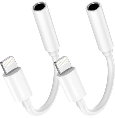 GNUADZ 2 Pack Lightning to Jack Adapter,3.5mm Headphone Adapter for iPhone | MFi Certified iPhone Aux Adapter with iPhone 14 Pro Max/14 Pro/14/14 Plus/13/12/11/SE/X/XR/XS/8/7