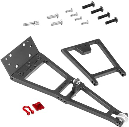 rongweiwang Revolutionize RC Crawler With 1/10 Truck Tow Build Kit Offering Exceptional Upgrade Options For Enthusiasts RC Winch Double Stent Truck Tow Crane Arm Wrecker, black