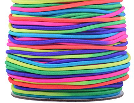KONMAY 1 Rolle 2,0 mm Gummizugkordel, 45 Meters Rainbow Dehnbare Armband-Schnüre für Halsketten, Perlen, Schmuckherstellung und Basteln