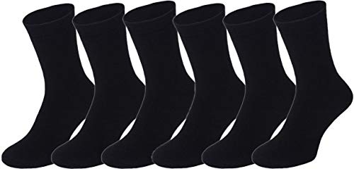 BestSale247 6 oder 12 Paar Herren Socken Baumwolle Thermosocken Warme Dicke Winter Sport Ski Arbeitssocken Schwarz Vollfrottee Gr. 39-42/40-44 ; 43-46, 43-46, Schwarz / 6 Paar