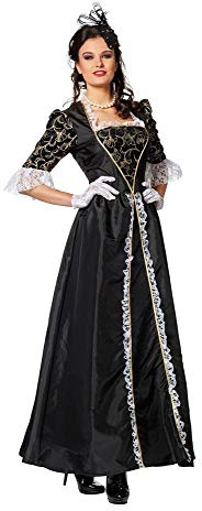 shoperama Marquise Costume baroque rococo pour femme Robe en taffetas comtesse noble Renaissance française Madame de Pompadour Carnaval Couleur : noir Taille : 42