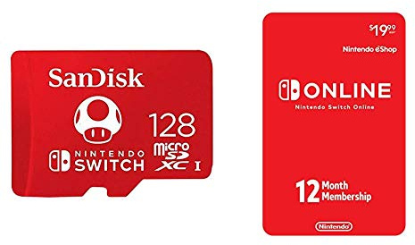 SanDisk 128GB MicroSDXC UHS-I Memory Card for Nintendo Switch with Nintendo Switch Online 12-Month Individual Membership [Digital Code]