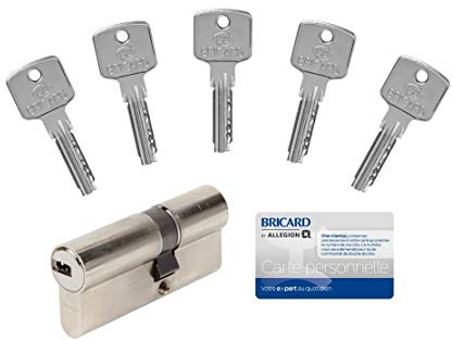 Bricard CYLINDRE A6, 30+40 Non-Débrayable 5 Clés, Nickelé