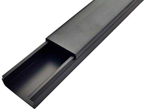 CabCom PVC Kabelkanal Kabelleiste Kabelschacht Brüstungskanal zur Montage an Wand oder Decke Diverse Größen und Farben 2 Meter 30 x 15 mm schwarz