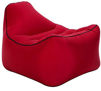 QIROG Lazy aufblasbares Sofa Outdoor Strand fauler Schlafsack tragbares Luft Sofa aufblasbares Bett-Rotwein_85 * 68 * 58 cm