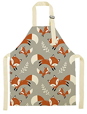 Doralie Kinderschürze, Kochschürze für Kinder, Schürze für Jungen und Mädchen,verstellbar (Fuchs)