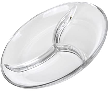 Cabilock Plateau à Trois Compartiments Transparent Pour Aliments Assiette De Service Pour Ustensiles De Cuisine