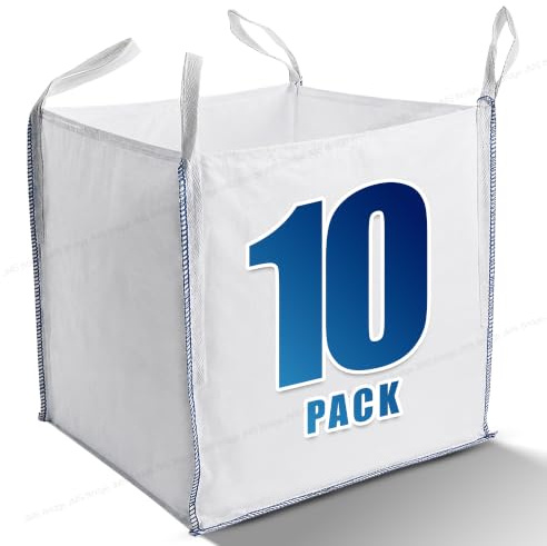 10 x 1 Ton Tonne FIBC Bulk Bag Heavy Duty For Garden Builder Waste Woven Jumbo Bag (10xOTB)