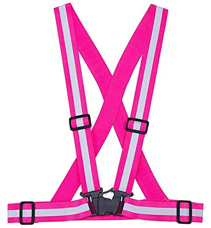 Sicherheitswesten Warnweste Adjustable Sicherheits-Sicherheits-High Visibility Warnweste Außen reflektierende Gurtbänder Reflektierende Warnwesten mit hoher Sichtbarkeit (Color : Pink)