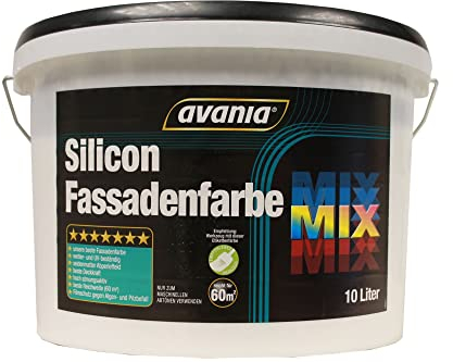 2x5 L Avania Siliconharz Fassadenfarbe Abperleffekt Base 1 Weiß 10 Liter