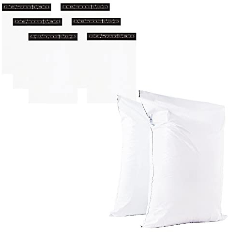 6 sacchetti postali extra larghi in plastica bianca da 78,7 x 94,4 cm per spedizione, buste postali per imballaggi di vestiti, pacchi, scatole