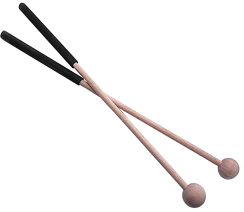 Jiayouy 1 Paar 41,5 cm lange Schlägel Percussion Sticks für Glockenspiel, Chime, Xylophon, Glocken und Holzblock – größerer Hammerkopf