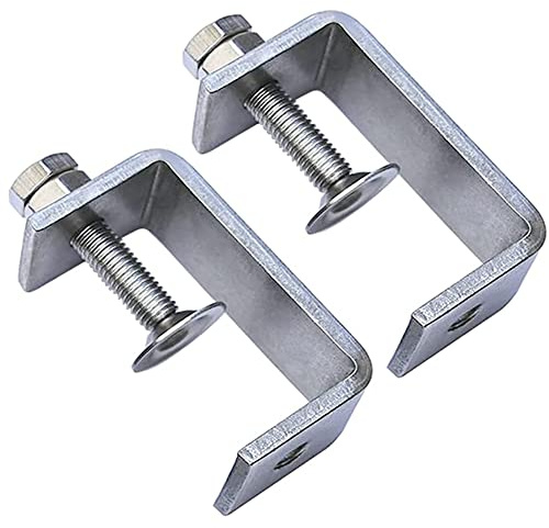 C-Zwingen Set, 2 Stück Heavy Duty C-Clamp, 65mm Edelstahl Heavy Duty Clamp, Holzbearbeitung Fixture Clamp, für Diy Holzbearbeitung, Schweißen, Tischlerei, Silberfarben