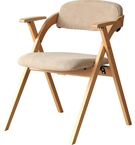 YHRJ Klapp Besucherstuhl Home Massivholz Arm Klappstuhl, Bequemer Rücksitz für Bürocafé, Kann 200 kg tragen (Color : C, S : 52.5 * 60 * 77.5cm)