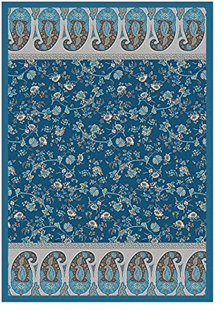 Bassetti Plaid Genova B1 aus Baumwolle Mako-Satin in der Farbe Blau, Maße: 155cm x 220cm, 9324104