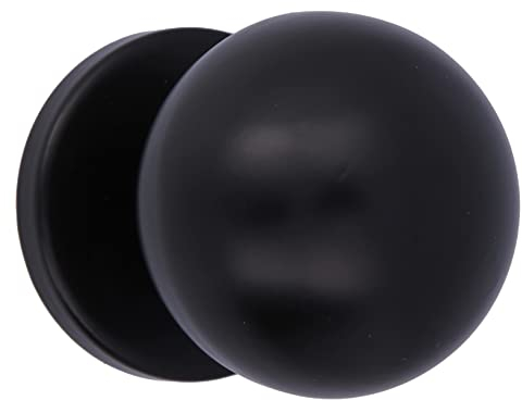Amig - Round Knob for Exterior Entrance Doors | Handle for Home Main Door | Handle Diameter Ø70 mm | Stainless Steel 18/8 | Black | Includes Screw and Nut Fixing