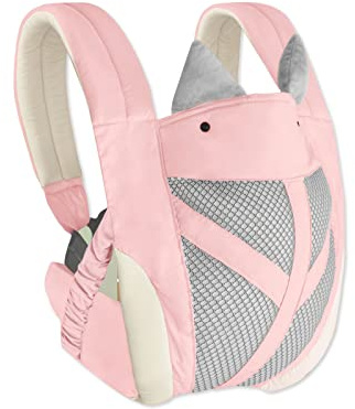 SONARIN Atmungsaktive Leichte Babytrage,3-in-1 Baumwolle Babytragetasche Ergonomisch Kindertrage Baby Tragesystem für Neugeborene ab Geburt 0-36 Monate,Bauchtrage Rückentrage(Rosa)