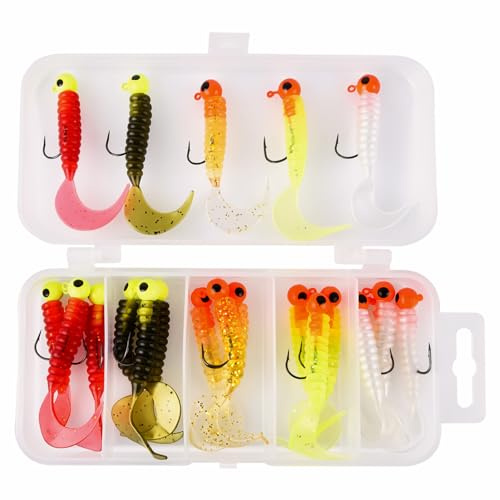 Set di esche morbide da pesca, 5,5 cm, 3,5 g, esche da pesca bioniche, per spigola, trota, lucci, confezione da 20