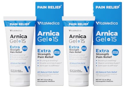 VitaMedica Arnica Gel Plus 15 Healing Plant Compounds, Extra Strength Formula for Bruising, All-Natural Plant-Based Topical Gel, 2-Pack