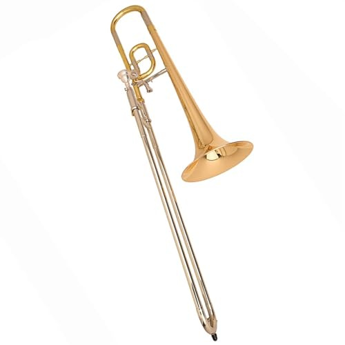Posaune Instrument C/B-Ton Posaune Für Anfänger Mit Tonhöhenveränderung, Messing Lackiert, Goldfarbene Zugposaune Mit Koffer