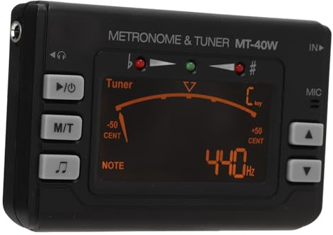 Gonetre Instrumentenstimmgerät Metronom Metronom-Stimmgerät Elektrisches LCD-Instrument 3 Tonabnehmermodi für Gitarre Violine Saxophonemt-40w Blasinstrument (Blasinstrument MT-40W)