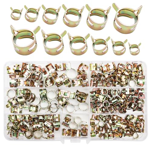 Txeouse Fascette Stringitubo a Molla 135 Pezzi Morsetto 5-12 mm Clip per Tubo Flessibili Dell'aria Tubo Dell'acqua etc