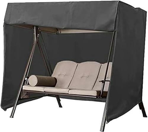 Replacement Canopy For Swing Seat 3 Triple Seater Hammock Glider Cover 190T Heavy Duty Durable 3 Seater Garden Canopy Replacement Cover (Color : Black, Size : B)-1