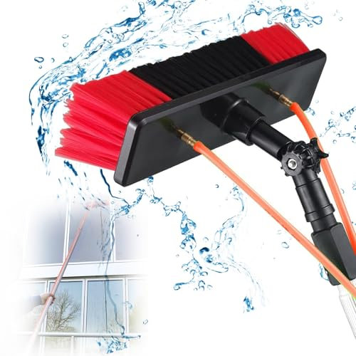 3~12m Kit spazzolone Strumento per la Pulizia dei Pannelli solari fotovoltaici, Telescopica per Vetri Spazzola per Acqua Pulita, Testina da 35 cm(9m/29.52ft)