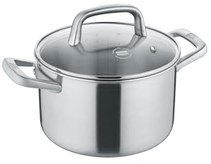 Berndes Topf Tricion Resist 20 cm, Kochtopf mit Deckel 3,9 l Volumen, für alle Herdarten inkl. Induktion, ohne Beschichtung
