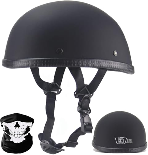 CZSBXBHD Halbschalenhelm mit ECE Jethelm Retro Schnellverschluss-Schnalle Motorrad Halbhelme Motorrad Helm Brain-Cap Halbschale Chopper Helm Vintage Roller Helm Scooter-Helm Für Cruiser,B,M 57~58CM