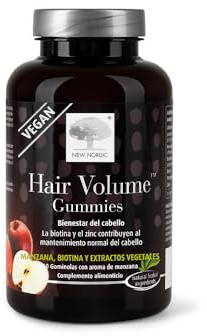 New Nordic | Hair Volume | Gummies | 60 gominolas | Complemento Alimenticio | Biotina | Zinc | Cobre | Mantenimiento Del Pelo | Natural