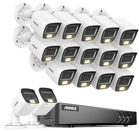 ANNKE 16CH 3K Security Camera System with Audio/Mic, 3K Lite Surveillance AI DVR and 16 x 3K 2960 * 1665 CCTV Camera with Dual Light, Human/Vehicle Detection, IP67, Color Night Vision, No Hard Drive