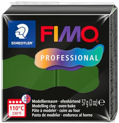 STAEDTLER FIMO Professional 8040 ofenhärtende Modelliermasse, speziell für Profis und Künstler, Einzelprodukt blattgrün, 8040-57