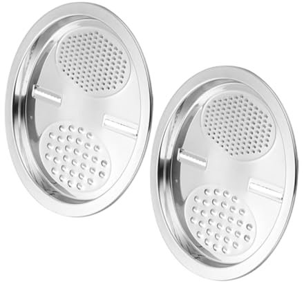 OKUMEYR 2St Reibescheibe Edelstahlreibe Küchenhobel Gemüseschneider und Reibe Gemüsehobel und Reibe Käseschneider und Kartoffelreibe Salathacker Zitronenschale Rostfreier Stahl Silver
