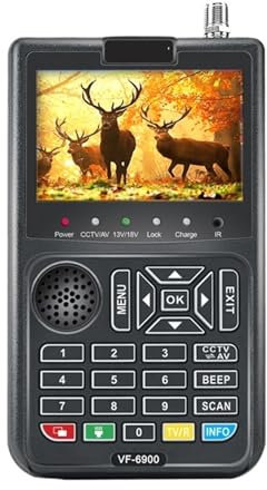 Satellite Receiver HD Digital Satellite Finder Combo 3.5”TFT Screen Live Video Program TV Receiver for Remote Reception Systems Antennas(VF-6900 Pro CCTV)