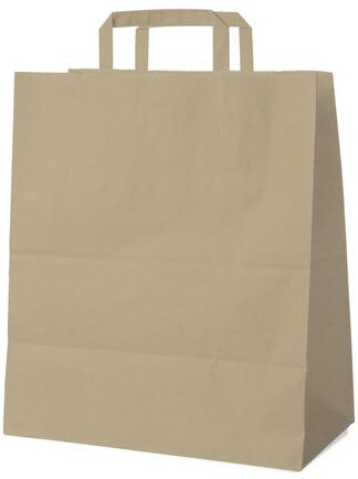 VEPATIM 50 GASTRO Papiertragetaschen 40+16 x 45 cm mit EAN-Code braun