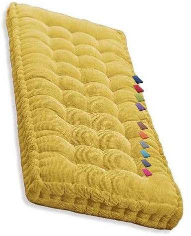 Waschbare Bankkissen für Innen- und Außenbereich, individuelle Größe, gelbe Sitzpolster für 1- und 3-Sitzer, Gartenbank, Schaukelliege, Sofa, Terrasse, Küche, Veranda, Hängematte, Rattan, Rasen,