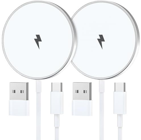 Teione Chargeur Induction iPhone 2M 2Pack, 15W Chargeur Mag-Safe pour IPhone 17/16/16 Pro/15 Pro Max/15 Plus/15/14/14 Plus/13/Mini, AirPods, iPhone sans Fil IPhone Charge Rapide Chargeur a Induction