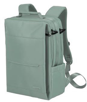 Travelite Handgepäck Rucksack, Laptop Rucksack 15,6 Zoll, WORKFLOW Reiserucksack aus recyceltem Material mit Sicherheitsfach