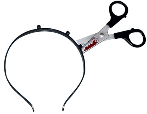 Valicaer Diadema de Halloween sangrienta, cuchillo y jeringa, accesorios de disfraz aterrador para fiesta espeluznante, cosplay, diversión a través de la cabeza (jeringa)