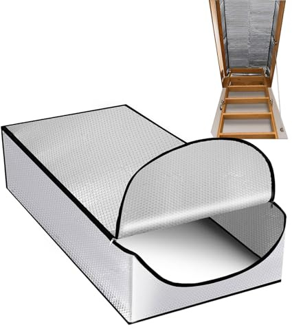 Dachbodentreppen Isolierung Abdeckung, 67x140cm/26,4x55,1 Zoll Aluminium Dachboden Treppe Isolierabdeckung Energiesparende Dachbodentreppen Leiter Isolator Down Isolator für Sommerhitze Winterkälte