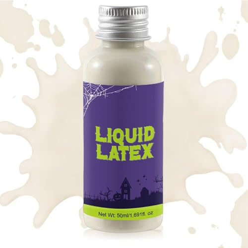 Látex Líquido 50 ml para Crear Heridas Falsas en Halloween | Pintura Facial De Látex Líquido para Cosplayers, Artistas, Mujeres, Hombres, Casas Encantadas, Escena, Cine y Obras