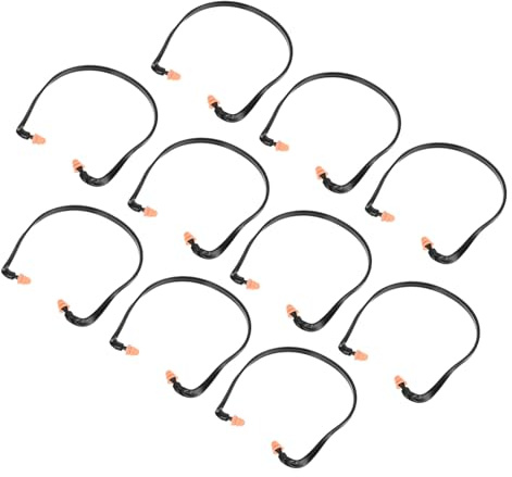 TOGEVAL Banded Silicone Earplugs 10pcs Noise Canceling Ear Buds with Neck Cord Multipurpose Hearing Protection for Sleep Travel Work and Concert Use