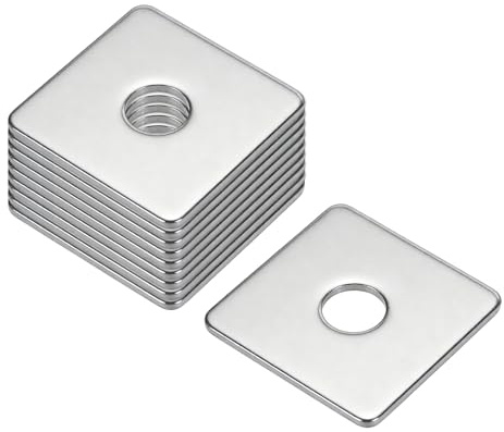 QUARKZMAN Arandela Cuadrada 10Pzs M8x40x40x2mm 304 Arandelas De Placa Cuadrada De Acero Inoxidable Espaciador De Almohadilla Plana Para Herrajes De Sujeción