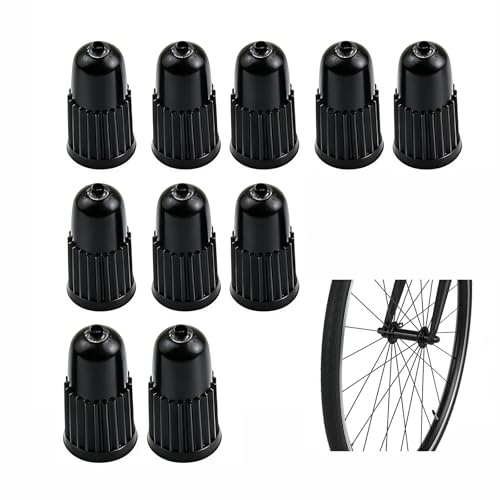 10 Stück Ventilkappen Fahrrad Ventilkappen,Fahrradventil Kappe,Französisches Fahrrad Ventile Reifenventil-Kappen Presta Ventil Adapter Rad Ventile für Reifen Dunlop Mountainbike Ventildeckel (Schwarz)