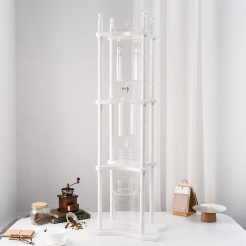 Stor kapacitet isdropps kallbryggd kaffebryggare Med träram för kaffeälskare(Color:white)