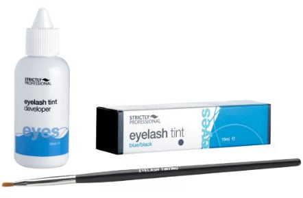Eye Lash / Brow Tinting Dye Kit - 3 Piece - Tint, Developer & Brush (Blue / Black) by essentialbeautycare