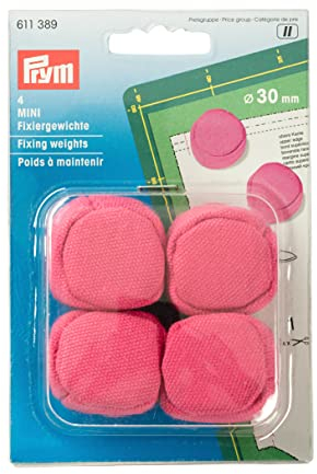 Prym 611389 Fixiergewichte MINI Ø 30 mm, pink – 4er-Set Stoffgewichte zum Fixieren von Schnittmustern & Stoffen – mit Metallkugeln gefüllt – ideal für Nähen, Patchwork & Schneidematten